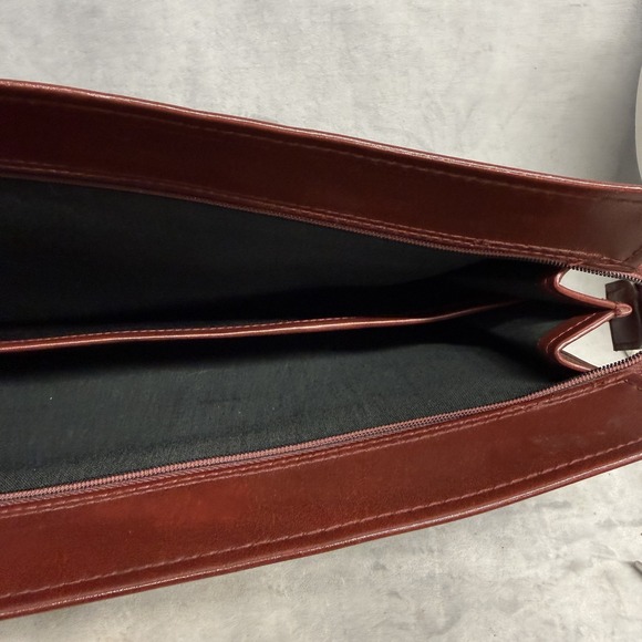 Airway Brown Business Case Mens 16" Vinyl Briefcase Soft Sided Portfolio Bag - Picture 5 of 13